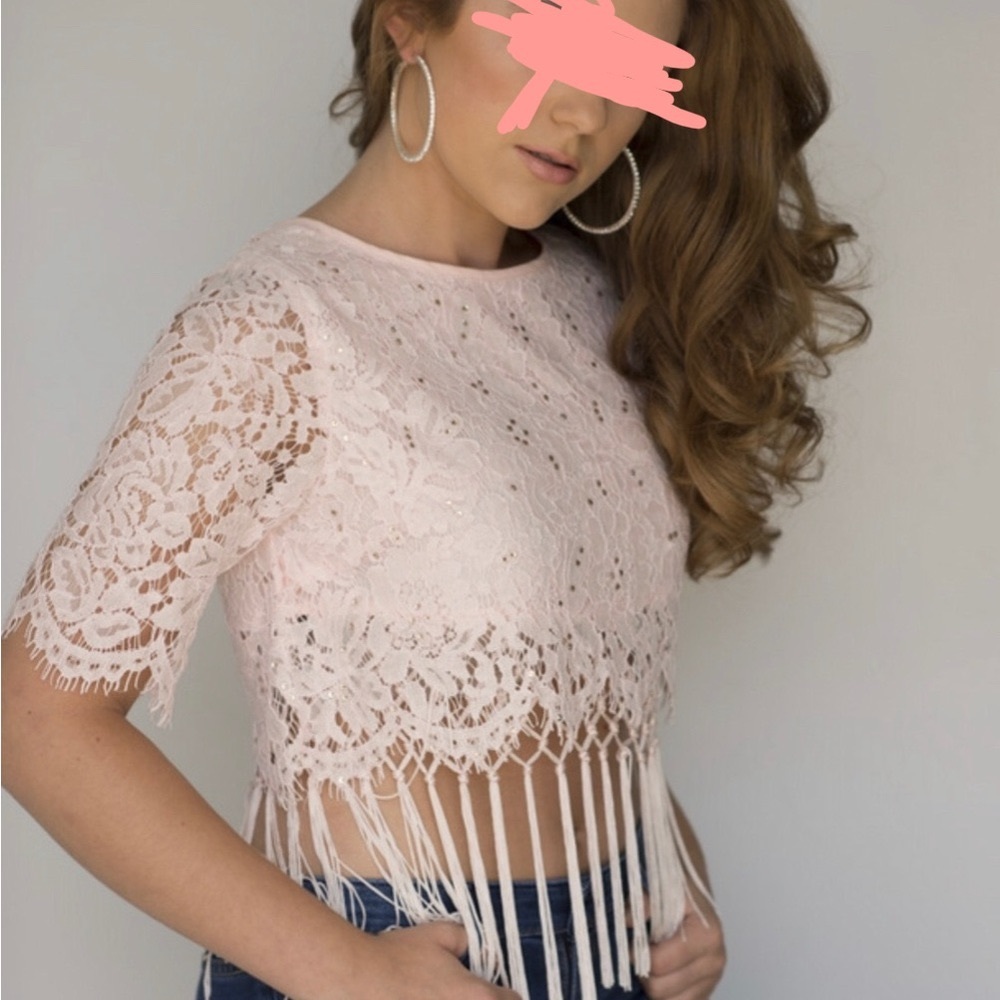 Gianni Bini lace crop top size XS